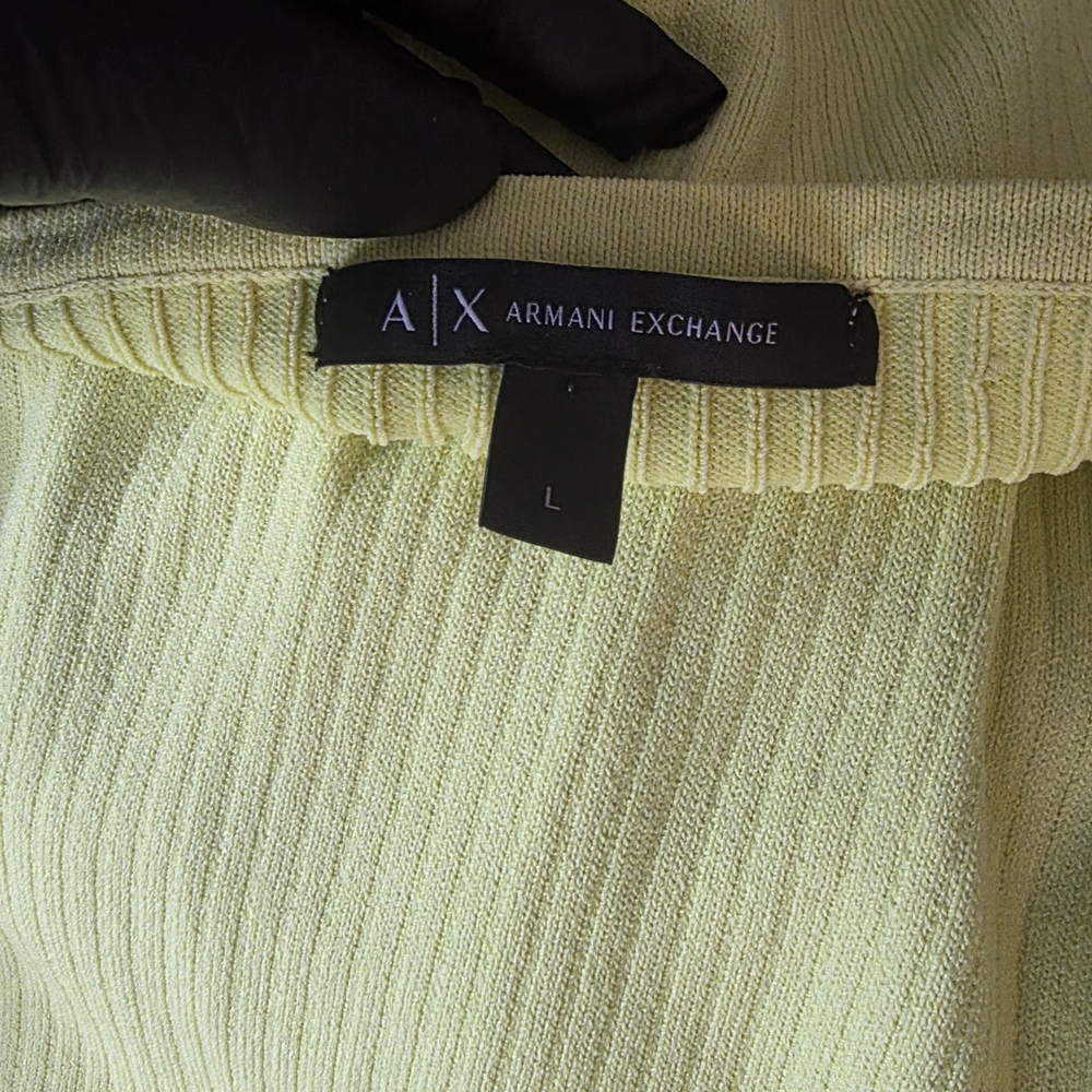 Armani Exchange Light Yellow Ribbed Top - Picture 3 of 3
